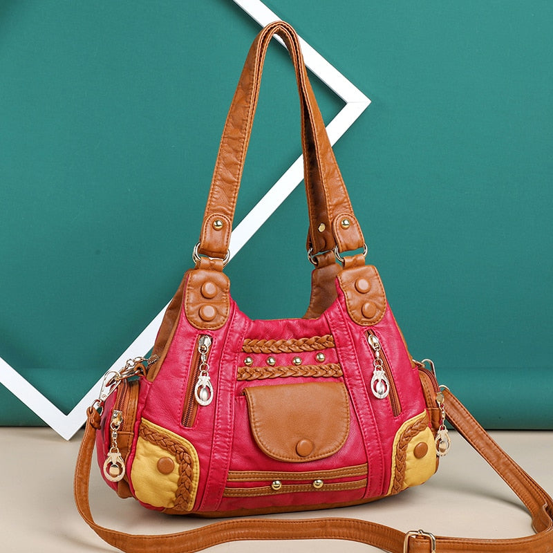 Vintage Women Handbag Luxury Handbags Women Tote Bag Designer Brand Leather Ladies Hand Bags Simple Shoulder Bags for Women 2019