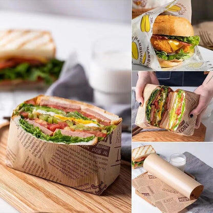 50/100pcs Oil Proof Wax Paper for Food Baking Barbecue Burger Fries Bread Baking Paper Plate Mat Baking supplies