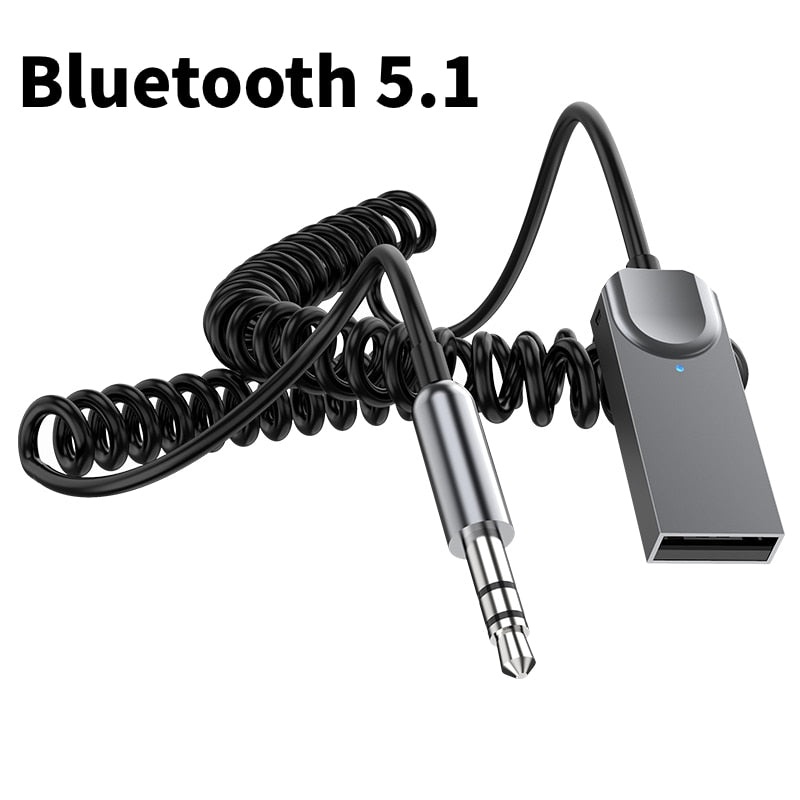 Bluetooth Aux Adapter Dongle Cable USB To 3.5mm Jack Car Audio Aux Bluetooth 5.0 Handsfree Kit For Car Receiver BT transmitter