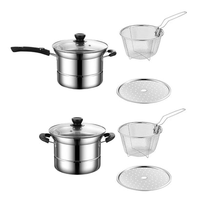 Stainless Steel Small Pot Milk Pan Cooker Cookware Sets Utensils for Picnic