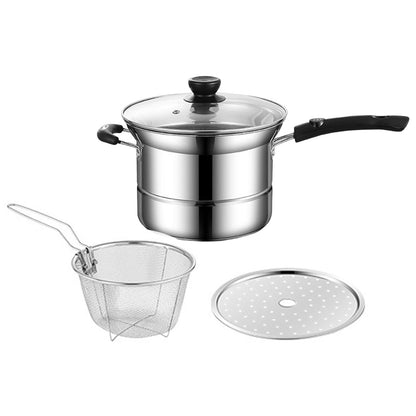 Stainless Steel Small Pot Milk Pan Cooker Cookware Sets Utensils for Picnic