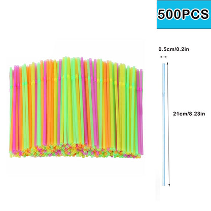 30/3000Pcs Black Colorful Drinking Straws Kunststof rietjes Milk Tea Bar Party Wedding Kitchen pajitas Beverage Straw Wholesale