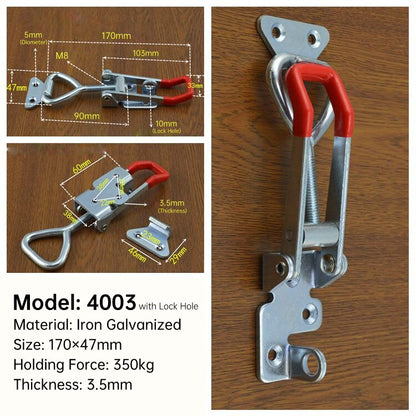 New Hasp Adjustable Cabinet Boxes Lever Handle Lock Hasp Toggle Catch Toggle Clamp For Sliding Door Furniture Hardw