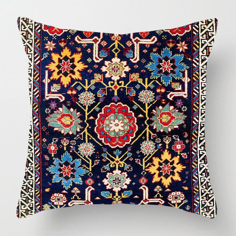 2021 New Ethnic Persian Carpet Print Linen Pillows Case Hot Bohemian Decorative Geometric Throw Pillows Sofa Couch Home Decor