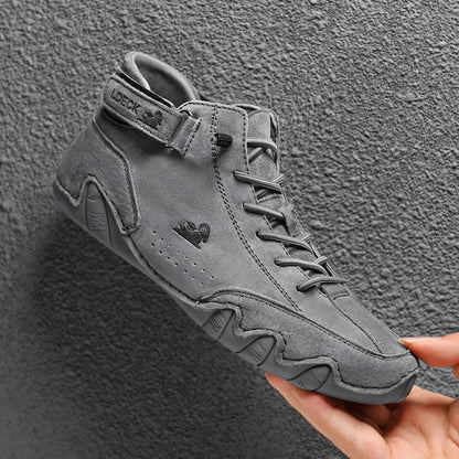 Leather Winter Boots for Men 2022 New In High Top Sneakers Luxury Aliexpress Shoes Man Footwear Casual Fur Plush Ankle Boots