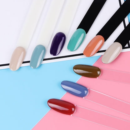 50Pcs Nail Swatches Oval Round Tips For Display Nail Samples Gel Polish Palette Color Chart Manicure Practicing Tools NTA23-1