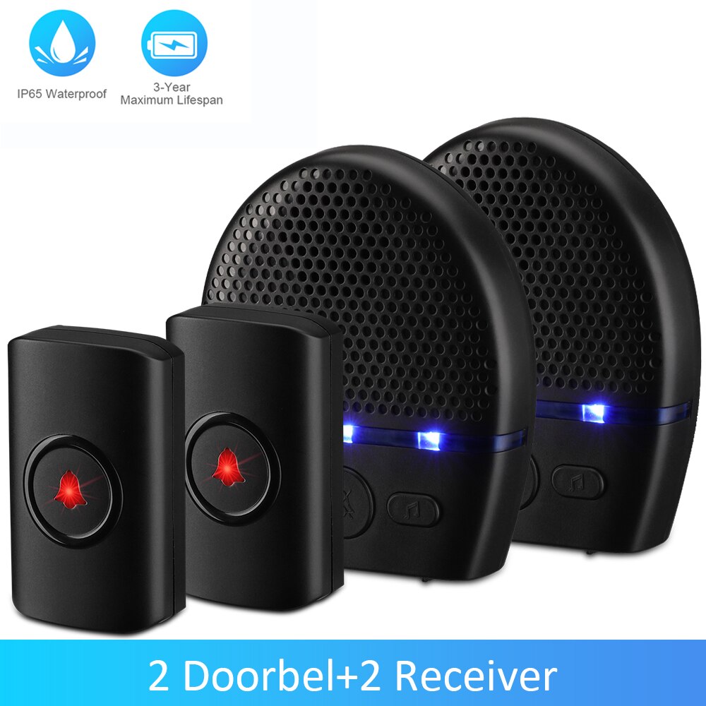 Hollarm Wireless Doorbell Smart Home Door Bell Touch Screen Button Outdoor House Chimes 300M Distance Remote Wireless  Doorbell