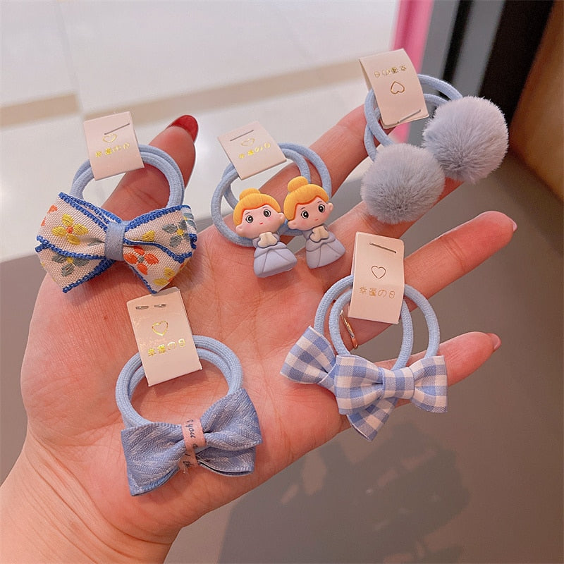 Baby Hair Band Girls Ties Bows Elastic Rubber Band Scrunchies Elastique Cheveux Fille Haar Kids Hair Accessories Kids Hairband