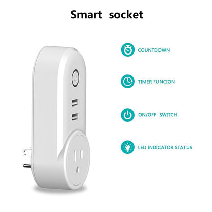 Smart WiFi Power Plug Electrical Outlet EU US AU UK GE JP Socket USB Time Remote Control by Smartlife App Alexa Google Home