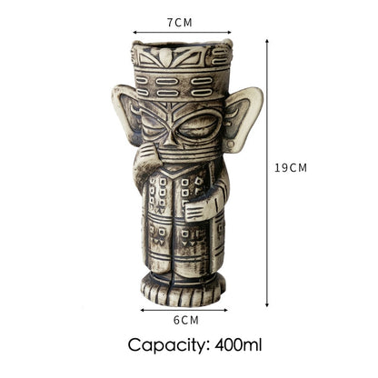 Ceramic Tiki Mug Creative Porcelain Beer Wine Mug Cup Bar Tool ,Exotic Cocktail Glasses, Tiki Bar