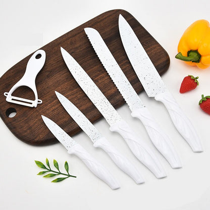6 Pcs/Set Kitchen Knives Chef Knife Stainless Steel Peeling Slicing Bread Cutter Cleaver with Gift Box