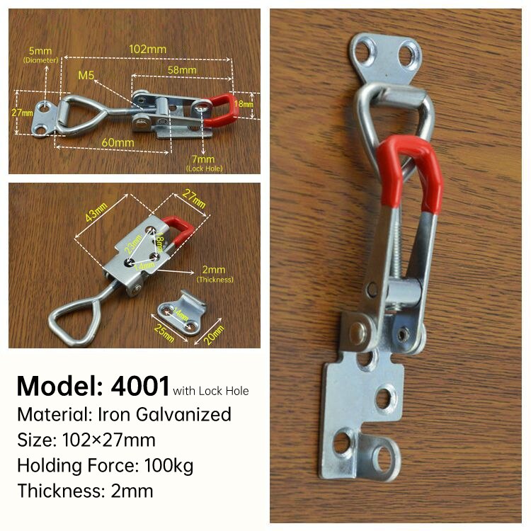 New Hasp Adjustable Cabinet Boxes Lever Handle Lock Hasp Toggle Catch Toggle Clamp For Sliding Door Furniture Hardw