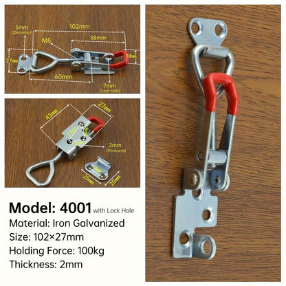 New Hasp Adjustable Cabinet Boxes Lever Handle Lock Hasp Toggle Catch Toggle Clamp For Sliding Door Furniture Hardw