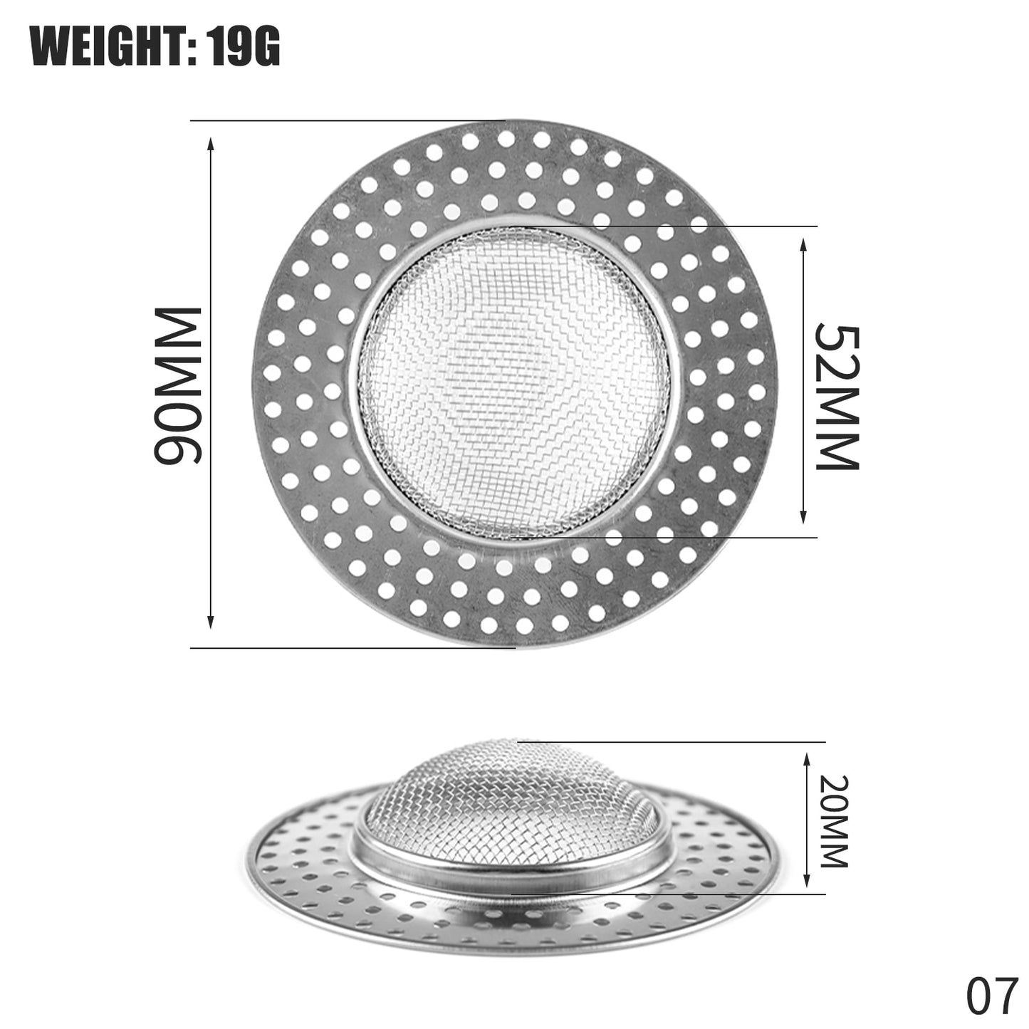 1PCS Kitchen Sink Filter Stainless Steel Mesh Sink Strainer Filter Bathroom Sink Strainer Drain Hole Filter Trap Waste Screen