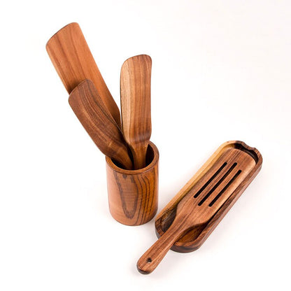 Kitchen Utensils Manufacturers Custom All Types Acacia Wooden Kitchen Tools Accessories Cooking Cookware Spatula Utensils Set