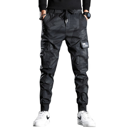 Sweatpants Men Camouflage Elasticity Military Cargo Pants Drawstring Multi Pockets Bottoms Casual Jogger Trousers