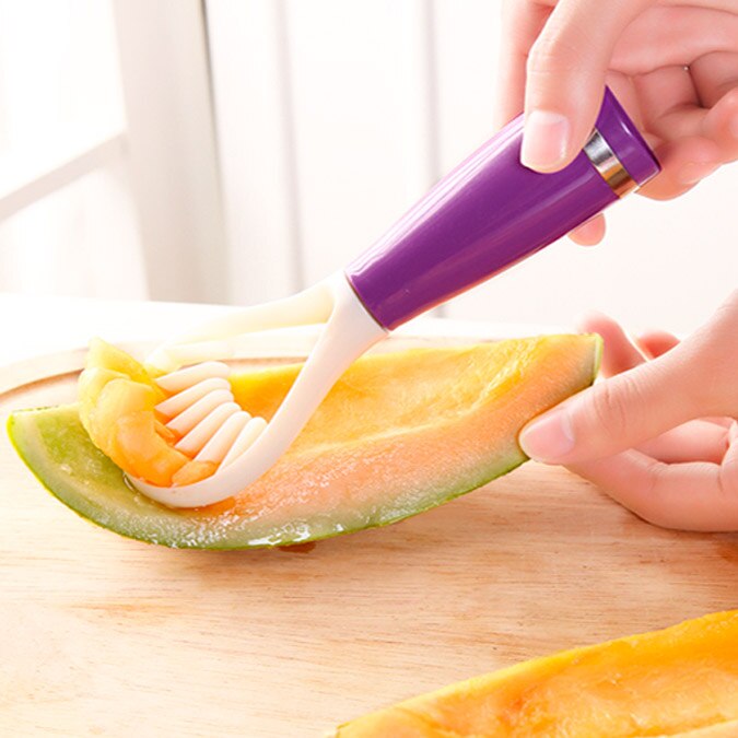 Multi-Functional Melon and Fruit Digging Spoon Seed Remover Pulp Separation Pitaya Slicer Kitchen Practical Strip Cutter