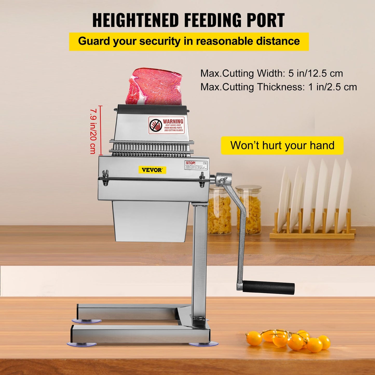 VEVOR Meat Tenderizer Machine 5Inch Cutting Width Stainless Steel Manual Steak Pork Chop Tender Meat Loose Needle Kitchen Gadget