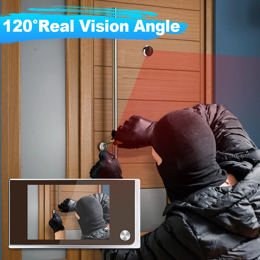 Elecpow New 3.5 Inch Peephole Doorbell Door Camera 120° LCD Digital Door Viewer Cat Eye Door Bell Smart Home Outdoor Monitor