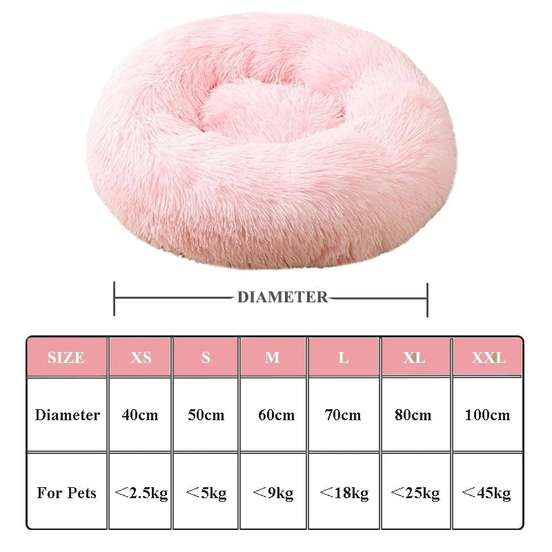 Super Soft Cat Bed Comfortable Donut Round Dog Kennel Ultra Soft Non-Slip Winter Warm Dog Kennel Pet Cat Cushion Bed Winter Warm