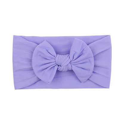 Solid Color Broadside Bowknot Headband for Kids Girls Elastic Hair Band Baby Hairband Boutique Turban Headwear Hair Accessories