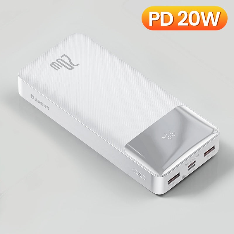 Baseus Power Bank 20000mAh Portable Charger Powerbank 10000mAh External Battery PD 20W Fast Charging For iPhone Xiaomi PoverBank