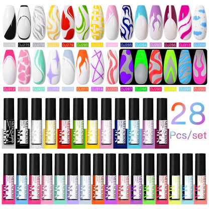 MEET ACROSS 6/12Pcs Nail Liner Gel Set Line Polish Gel Kit Nail Art Design For UV Paint Nail Drawing Polish DIY Painting Varnish