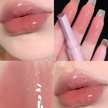 FLORTTE Love Shape Lipstick Flower Jelly Water Lip Gloss Clear Light Hydrating Lip Tint Non-stick Cup Korea Cosmetic