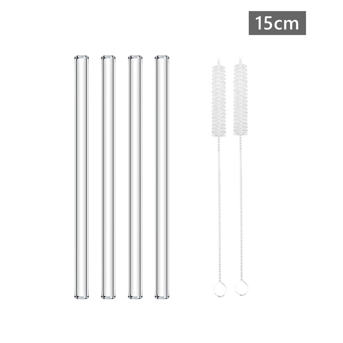 4/8pcs Reusable Glass Straws Eco-friendly Drinking Straws for Smoothies Milk Coffee Drinks Bar Accessories Short Cocktail Straws