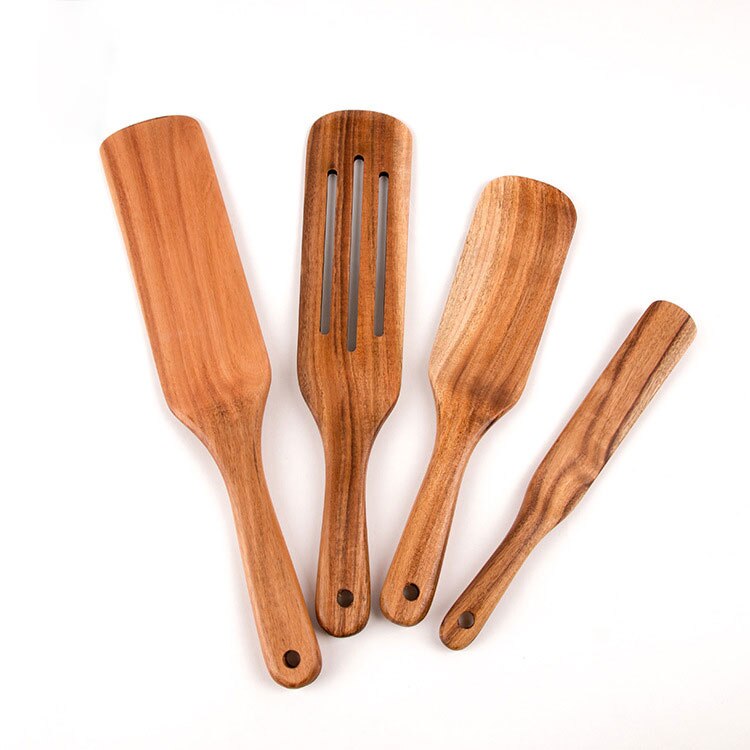 Kitchen Utensils Manufacturers Custom All Types Acacia Wooden Kitchen Tools Accessories Cooking Cookware Spatula Utensils Set