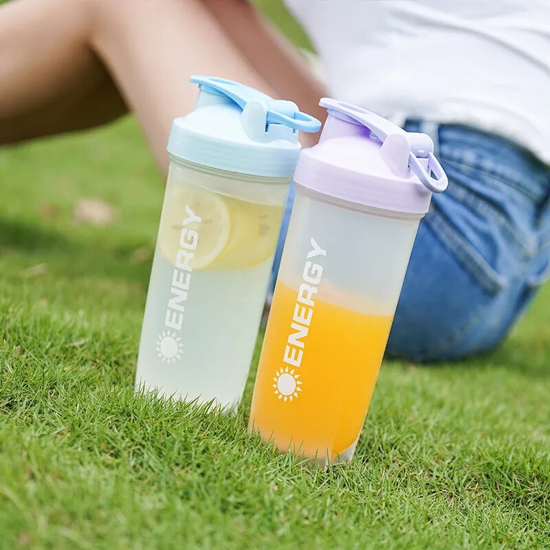 Sports Water Bottle 500ML Protein Shaker Outdoor Travel Portable Juice Cup With Powder Case Coffee Mugs Leak Proof Drink Bottle