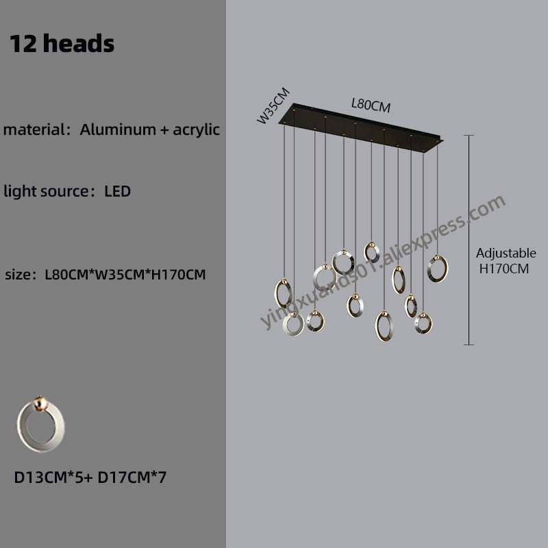 Pendant Staircase LED Attic Villa Living Room Ceiling Pendant Lights 2023 Designer Lamp Nordic Long Annular Staircase Chandelier