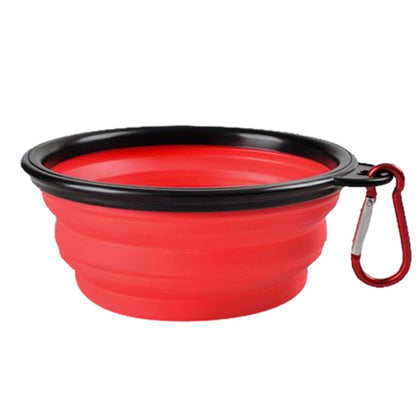 Collapsible Pet Silicone Dog Food Water Bowl Outdoor Camping Travel Portable Folding Pet Supplies Pet Bowl Dishes with Carabiner