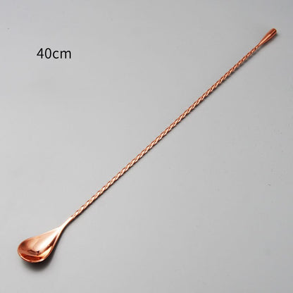 30/40/50cm Stainless Steel Stir Bar Spoon Mixing Ounces Cocktail Scoops Spiral Pattern Bartender Tools Teadrop Spoon Bar Tool