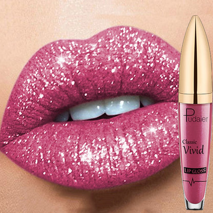 18 Colors Shiny Lip Gloss for Women Long Lasting Matte Glitter Liquid Lipstick Diamond Shiny Lip Gloss Waterproof Lip Makeup