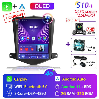 For Chevrolet Cruze 2008-2014 Carplay Android 11 Car Radio Multimedia Video Player Navigaion Head Unit Stereo 2Din Audio Speaker