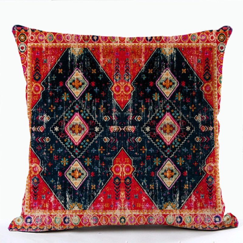 2021 New Ethnic Persian Carpet Print Linen Pillows Case Hot Bohemian Decorative Geometric Throw Pillows Sofa Couch Home Decor