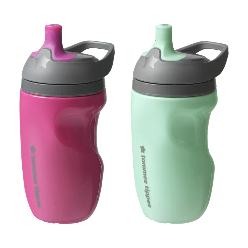 Sportee Toddler Water Bottle with Handle, Girl — 12m+, 2ct Botellas ml Air up Flask running Hydroflask wide mouth straw lid To