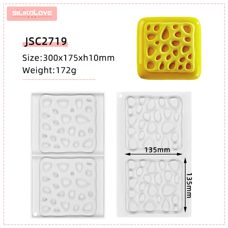 SILIKOLOVE River Iceberg Mini Maya Coral Silicone Forms Cake Mold Tarte Dessert Pastry Chocolate Sponge Baking Tools