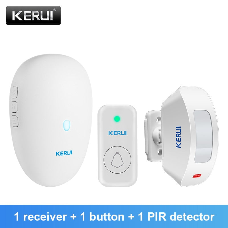 KERUI M521 Outdoor Wireless Doorbell Smart Home Security Welcome Chime Kit Door Bell Alarm LED Light Outdoor Button Battery