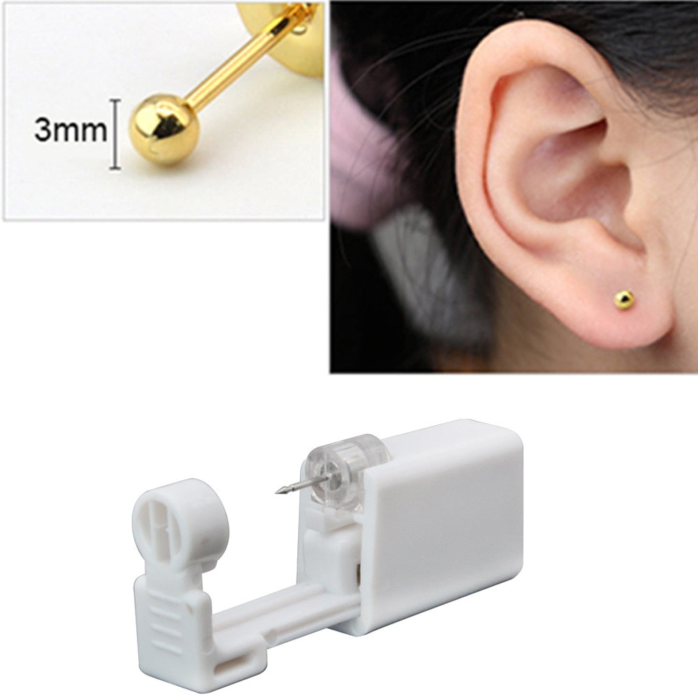 1/2/4Pcs Disposable Sterile Ear Piercing Unit Cartilage Tragus Helix Piercing Gun No Pain Piercer Tool Machine Kit Stud Jewelry