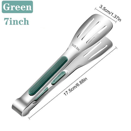 7/9/12inch 304 Stainless Steel Kitchen Tongs BBQ Clamp Grill Cooking Clamp Silicone Food Tong Kitchen Accessories