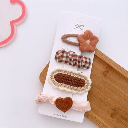 Coffee Warm Color Cute Cartoon Princess Hairpins Children Girls Kid Hair Clips Barrettes Accessories Hairclip Headwear Headdress