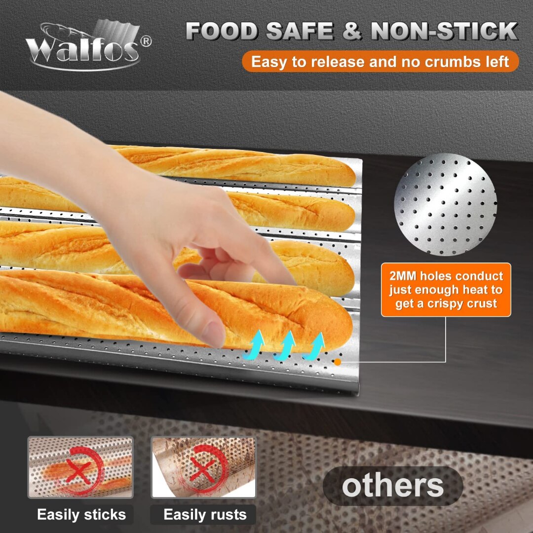 Kitchen Accessories Homemade Baguette Carbon Steel Pan French Bread Wands Baking Mold Nonstick Bakeware Pastry Tray Toaster Tool