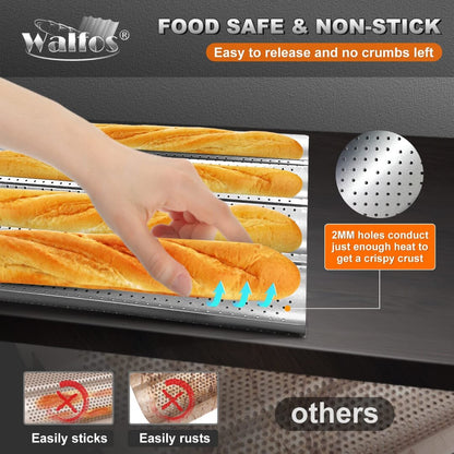 Kitchen Accessories Homemade Baguette Carbon Steel Pan French Bread Wands Baking Mold Nonstick Bakeware Pastry Tray Toaster Tool