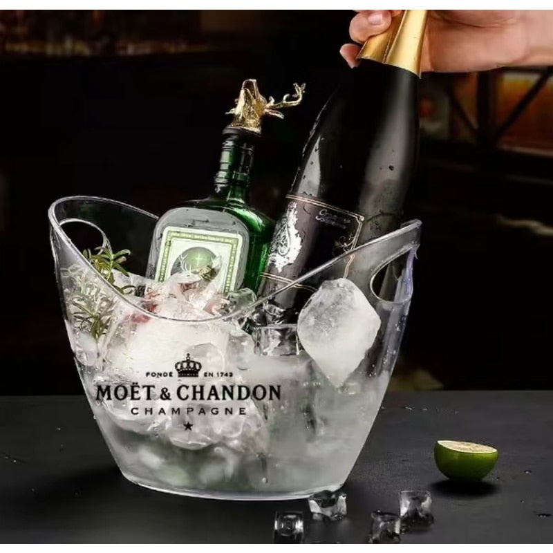 Moet&amp;Chandon Champagne Bottle Freezer Bag Ice Bucket Wine Cup Champagne Bucket Transparent Home Bar Kitchen Restaurant Gift Cup