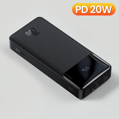 Baseus Power Bank 20000mAh Portable Charger Powerbank 10000mAh External Battery PD 20W Fast Charging For iPhone Xiaomi PoverBank