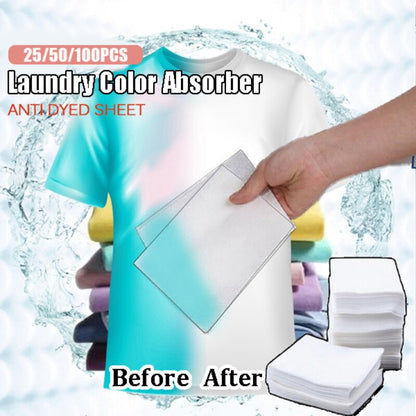 100pcs Color Catcher Sheet Washing Machine Proof Color Absorption Sheet Anti Dyed Cloth Laundry Grabber Cloth Cleaning Supplies