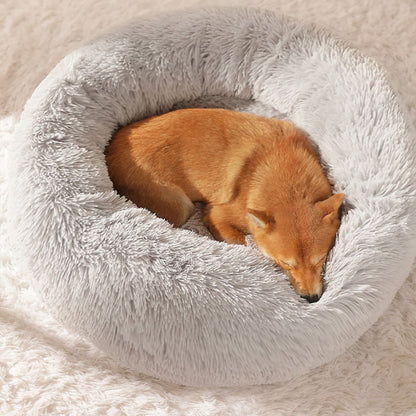 Super Soft Cat Bed Comfortable Donut Round Dog Kennel Ultra Soft Non-Slip Winter Warm Dog Kennel Pet Cat Cushion Bed Winter Warm