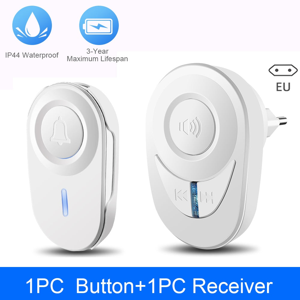 Elecpow Wireless Doorbell Outdoor Waterproof Smart Home Door Bell Elderly Emergency Call Reminder LED Flash Home Security Alarm